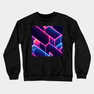 Cyberpunk pattern laser neon geometric colorfull lights futuristic electronic Crewneck Sweatshirt